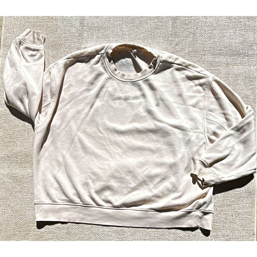 H&M Divided Men's Crewneck Sweatshirt Size L Cream Off White Blank Pullover